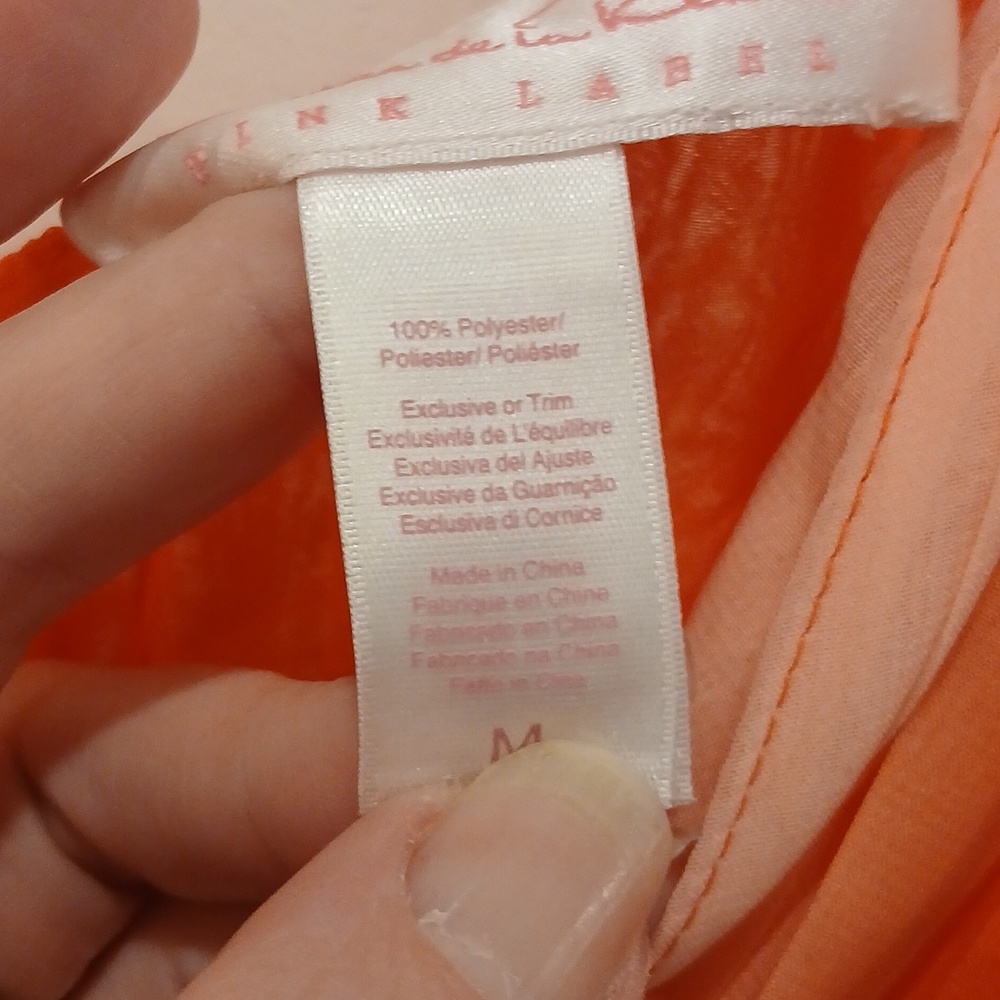 Oscar De La Renta Pink Label Sheer Maxi Nightgown Size Medium - Picture 4 of 5